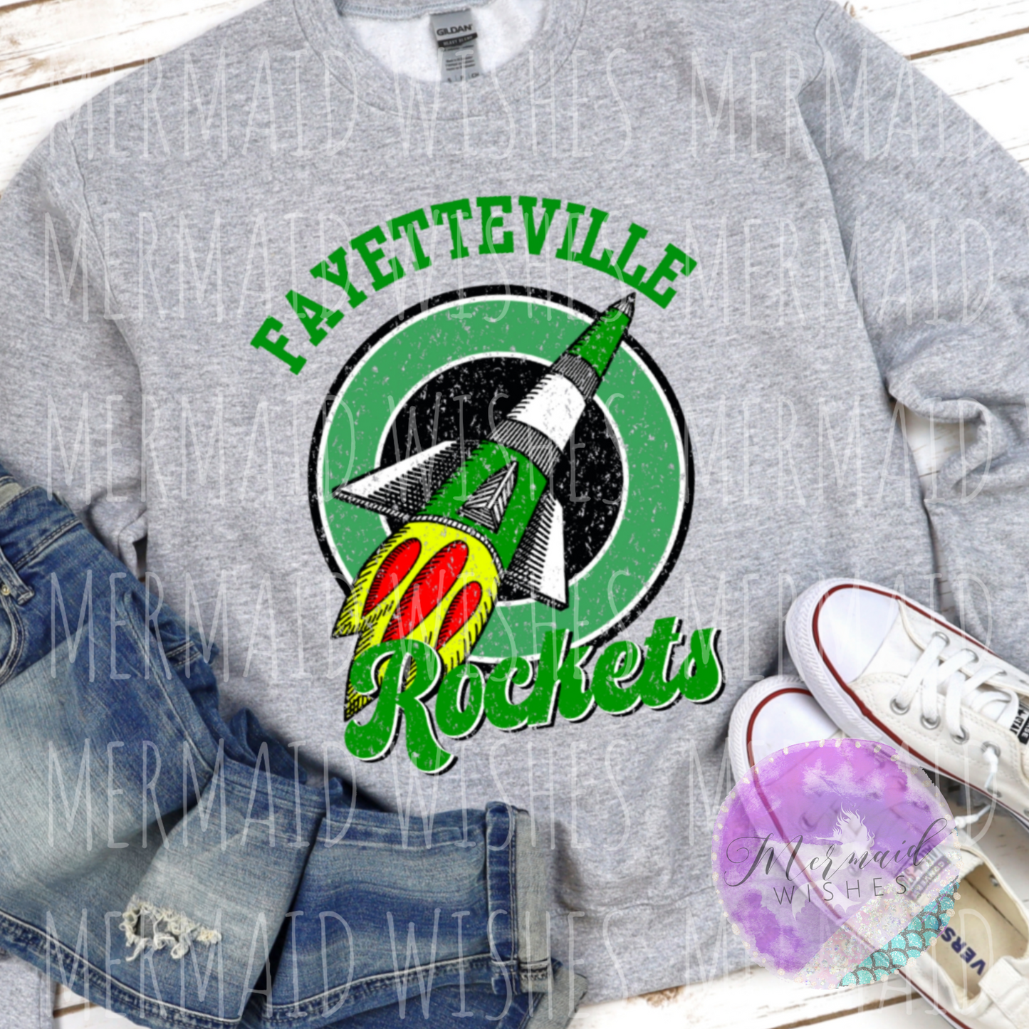 Fayetteville Rockets Vintage Circle (DTF)