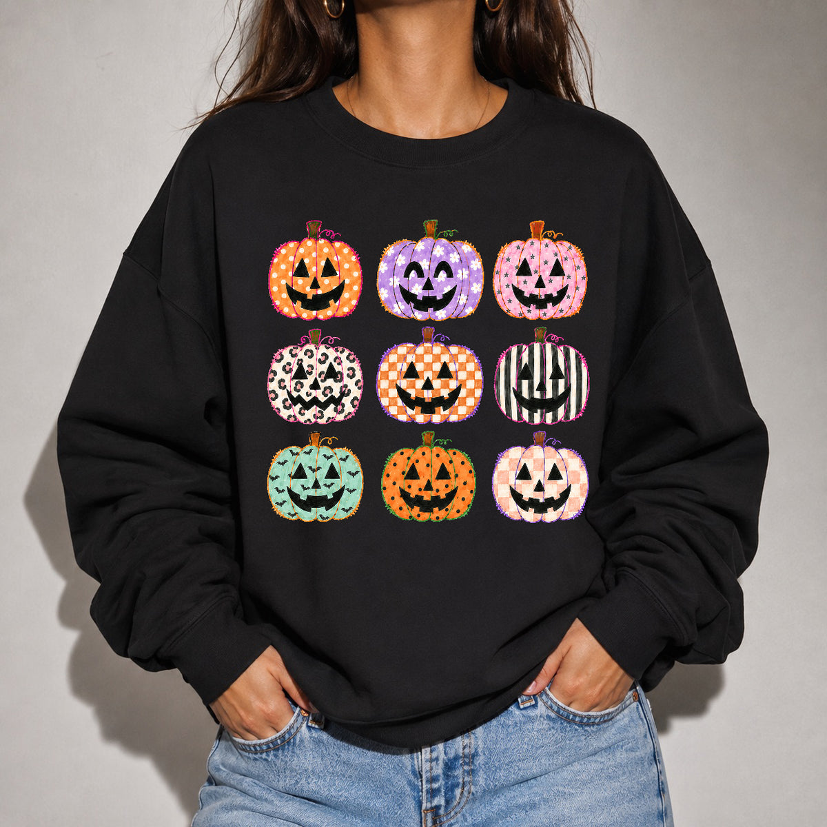 Preppy Halloween Pumpkins (TShirt, Crewneck & Hoodie)