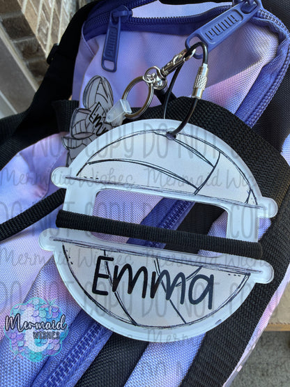 Sports Hair Tie Bag Tag Personalized